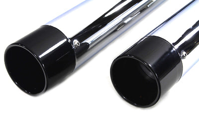 Wyatt Gatling Chrome Touring Style Muffler Set Part 3674 for Harley Davidson FLT Models