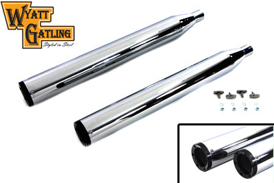 V-Twin Wyatt Gatling Muffler Set for Harley Davidson FLT Models - 30-0753