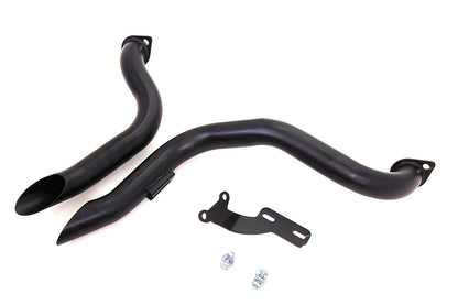 Wyatt Gatling Black Down Draft Drag Pipes for Harley Davidson FX (1970-1979)