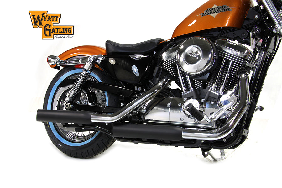 Wyatt Gatling Black Side Slash Muffler Set for Harley Davidson XL (2014-2023)