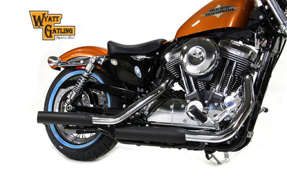 Wyatt Gatling Black Side Slash Muffler Set for Harley Davidson XL (2014-2023)