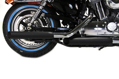 Wyatt Gatling Black Side Slash Muffler Set for Harley Davidson XL (2014-2023)