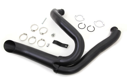 Wyatt Gatling Black 2 into 1 Exhaust Pipe Header Kit for Harley Davidson FXST Models