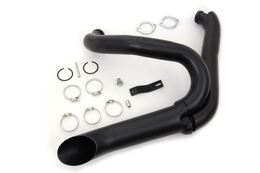 Wyatt Gatling Black 2 into 1 Exhaust Pipe Header Kit for Harley Davidson FXST Models