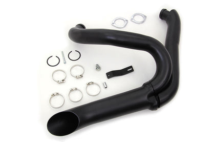 Wyatt Gatling Black 2 into 1 Exhaust Pipe Header Kit for Harley Davidson FXST Models