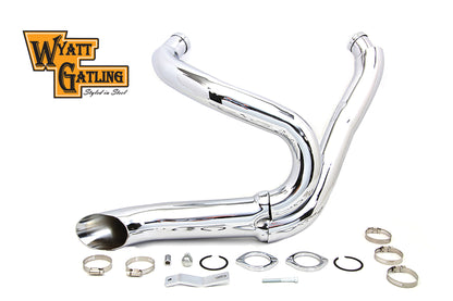 Wyatt Gatling Chrome 2-in-1 Exhaust Header Kit for Harley Davidson FXST & FXDWG