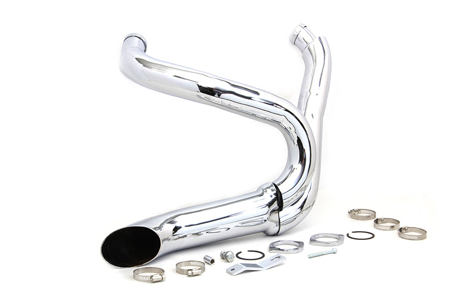 Wyatt Gatling Chrome 2-in-1 Exhaust Header Kit for Harley Davidson FXST & FXDWG