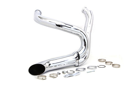 Wyatt Gatling Chrome 2-in-1 Exhaust Header Kit for Harley Davidson FXST & FXDWG