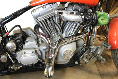 Wyatt Gatling 2 Inch Steel Exhaust Header Pipe for Harley Davidson FXST (2007-2016)