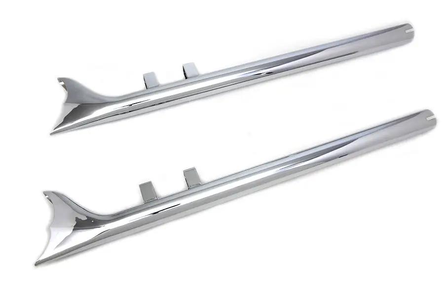 Wyatt Gatling 32 Inch Scalloped Fishtail Exhaust Set for Harley Davidson FLT by Wyatt Gatling