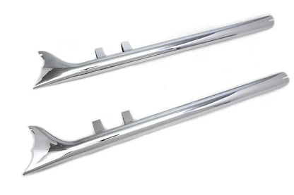 Wyatt Gatling 32 Inch Scalloped Fishtail Exhaust Set for Harley Davidson FLT by Wyatt Gatling