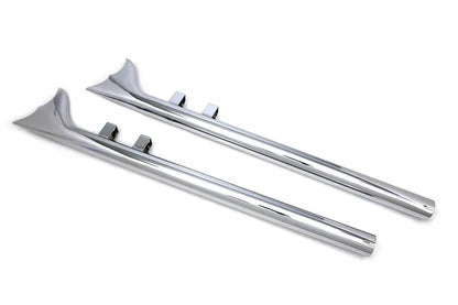 Wyatt Gatling 32 Inch Scalloped Fishtail Exhaust Set for Harley Davidson FLT by Wyatt Gatling