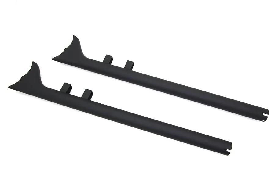 Wyatt Gatling 32 Inch Scalloped Fishtail Exhaust Set for Harley Davidson FLT by Wyatt Gatling