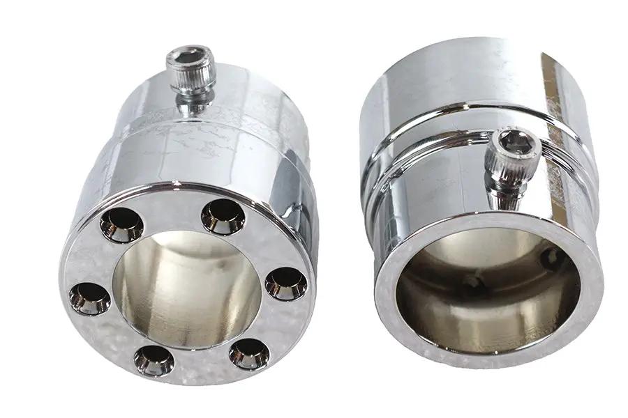V-Twin Six Gun Exhaust Tip Set – Chrome Finish with Accessories by V-Twin