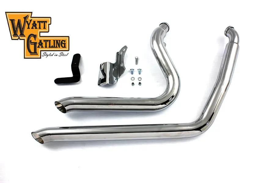 Wyatt Gatling FXST Exhaust Drag Pipe Set Side Sweeper for Harley Davidson 1986-1995 by Wyatt Gatling