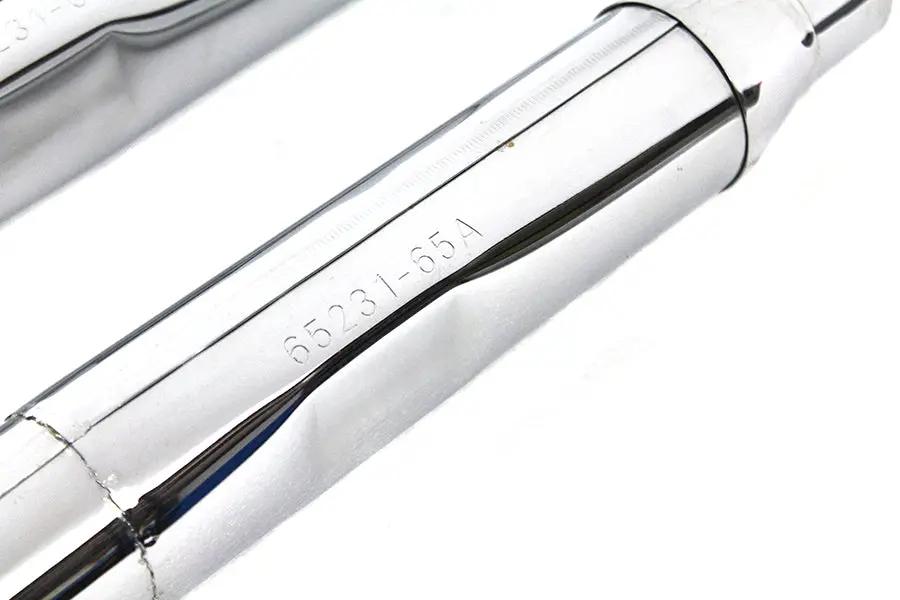 Wyatt Gatling Replica Tapered Muffler Embossed Chrome for Harley Davidson XLCH (1965-1970) by Wyatt Gatling