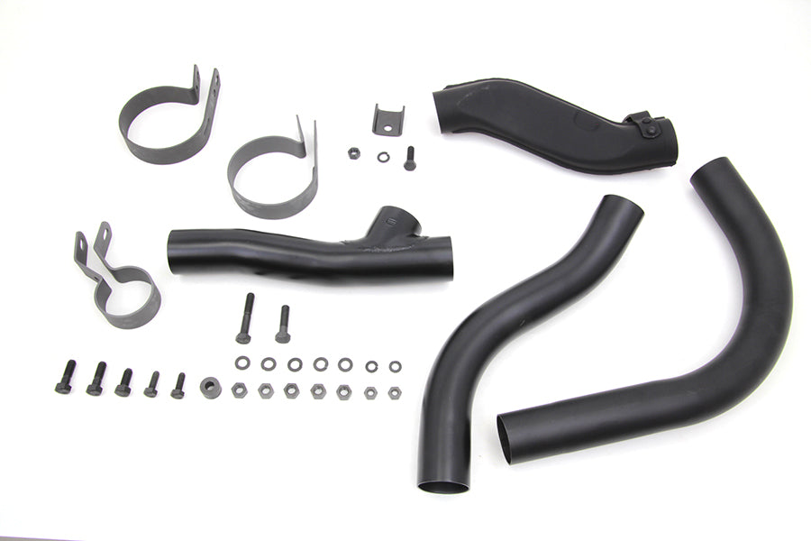 V-Twin Black Knucklehead Exhaust Header Kit 30-0803 for Harley-Davidson EL and FL
