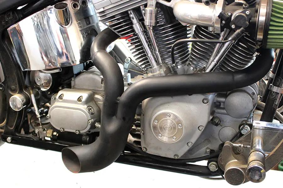 Wyatt Gatling FXST Ground Pounder Black Exhaust Header Set Part 1932 by Wyatt Gatling