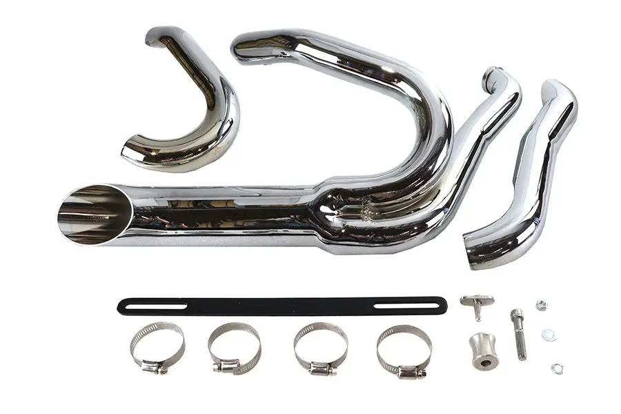 Wyatt Gatling Chrome 2 into 1 Exhaust Pipe Header Kit for Harley Davidson FXST (Part #1953) by Wyatt Gatling