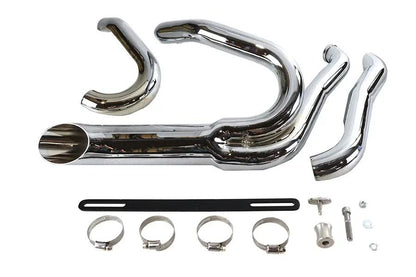 Wyatt Gatling Chrome 2 into 1 Exhaust Pipe Header Kit for Harley Davidson FXST (Part #1953) by Wyatt Gatling