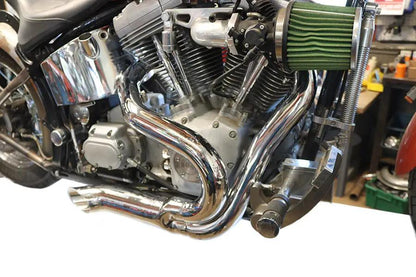 Wyatt Gatling Chrome 2 into 1 Exhaust Pipe Header Kit for Harley Davidson FXST (Part #1953) by Wyatt Gatling