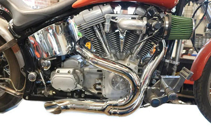 Wyatt Gatling Chrome 2 into 1 Exhaust Pipe Header Kit for Harley Davidson FXST (Part #1953) by Wyatt Gatling