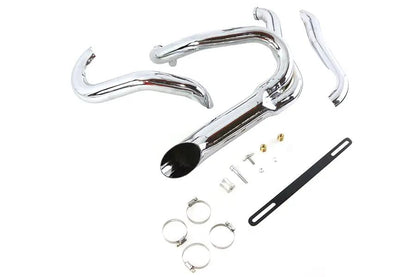 Wyatt Gatling Chrome 2 into 1 Exhaust Pipe Header Kit for Harley Davidson FXST by Wyatt Gatling