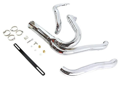 Wyatt Gatling Chrome 2 into 1 Exhaust Pipe Header Kit for Harley Davidson FXST by Wyatt Gatling
