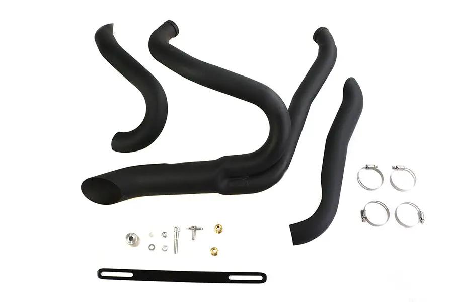 Wyatt Gatling Black 2 into 1 Exhaust Pipe Header Kit for Harley Davidson FXST by Wyatt Gatling