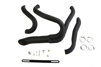 Wyatt Gatling Black 2 into 1 Exhaust Pipe Header Kit for Harley Davidson FXST by Wyatt Gatling