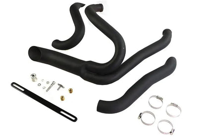Wyatt Gatling Black 2 into 1 Exhaust Pipe Header Kit for Harley Davidson FXST by Wyatt Gatling