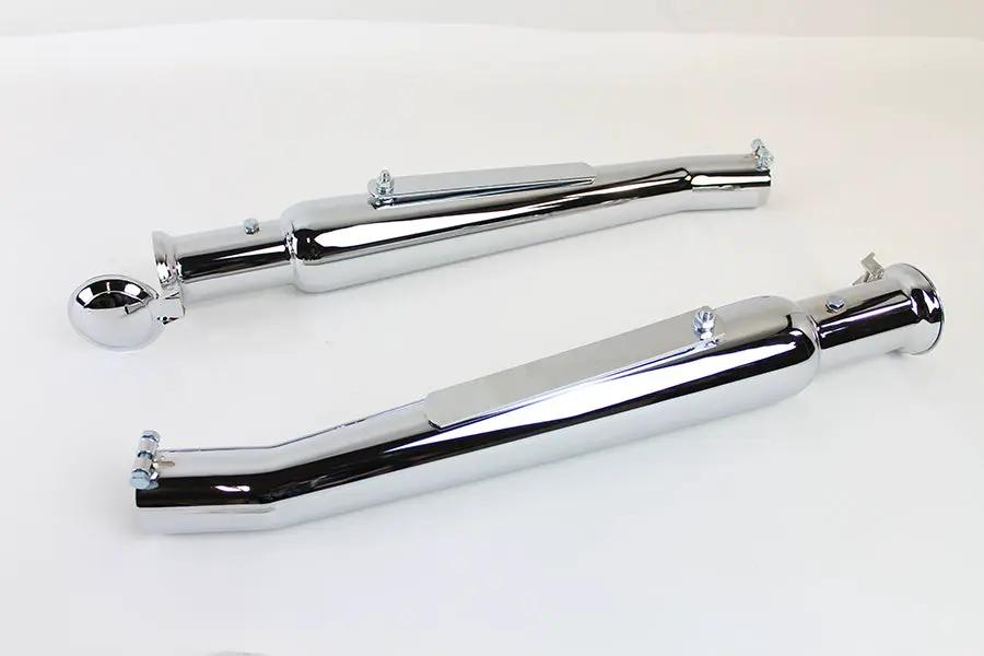 V-Twin Chrome Megaphone Upsweep Muffler Set with End Clamps and Removable Baffle by V-Twin