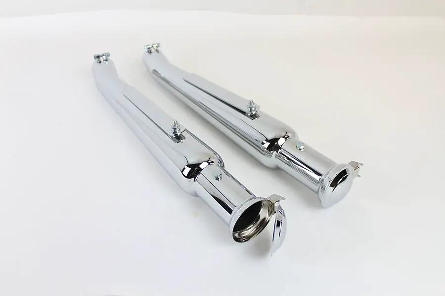 V-Twin Chrome Megaphone Upsweep Muffler Set with End Clamps and Removable Baffle by V-Twin