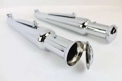 V-Twin Chrome Megaphone Upsweep Muffler Set with End Clamps and Removable Baffle by V-Twin
