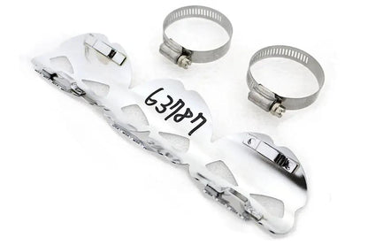 V-Twin Chrome Skull Heat Shield with Adjustable Clamps Part #63787 by V-Twin