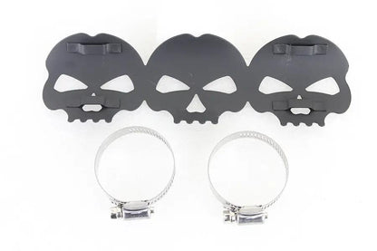 V-Twin 63787B Black Skull Heat Shield with Adjustable Clamps by V-Twin