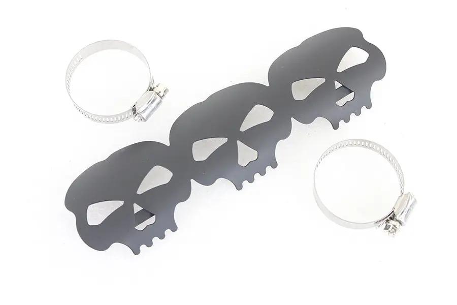 V-Twin 63787B Black Skull Heat Shield with Adjustable Clamps by V-Twin