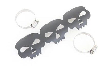 V-Twin 63787B Black Skull Heat Shield with Adjustable Clamps by V-Twin