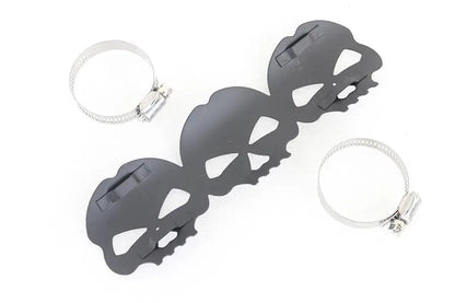 V-Twin 63787B Black Skull Heat Shield with Adjustable Clamps by V-Twin