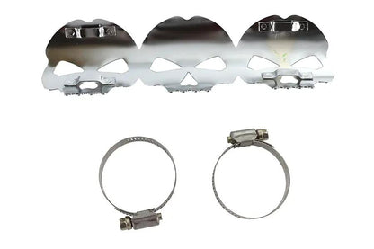 V-Twin Chrome Skull Heat Shield with Adjustable Clamps - Part 63788 by V-Twin