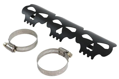 V-Twin Black Skull Heat Shield with Adjustable Clamp - Part Number 63788B by V-Twin