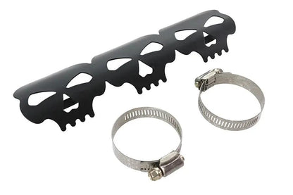 V-Twin Black Skull Heat Shield with Adjustable Clamp - Part Number 63788B by V-Twin