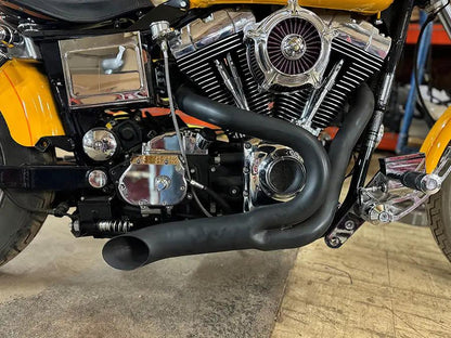 Wyatt Gatling Black 2 into 1 Exhaust Pipe Header Kit for Harley FXR Models - Part 7946 by Wyatt Gatling