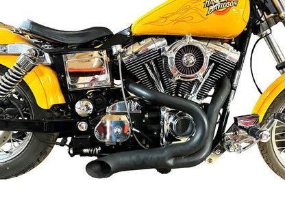 Wyatt Gatling Black 2 into 1 Exhaust Pipe Header Kit for Harley FXR Models - Part 7946 by Wyatt Gatling