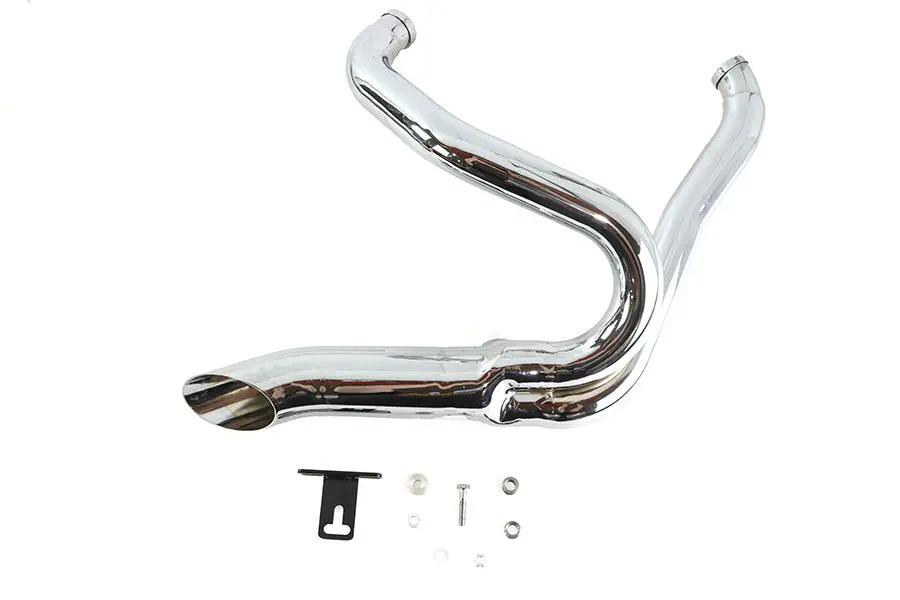 Wyatt Gatling Chrome 2 into 1 Exhaust Pipe Header Kit for Harley Davidson FXDWG by Wyatt Gatling