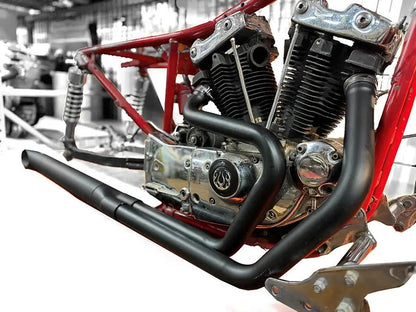 V-Twin Alphabet XL Exhaust Header Set Black for Harley Davidson XL (1971-1980) by V-Twin