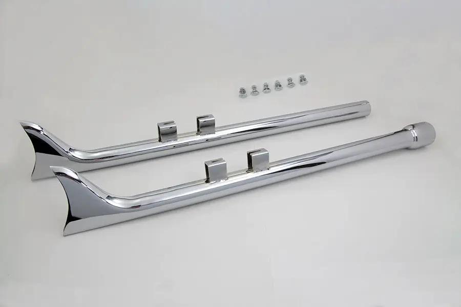 V-Twin M8 36 inch Straight Fishtail Exhaust Extension Set Chrome for Harley Davidson FLT by V-Twin