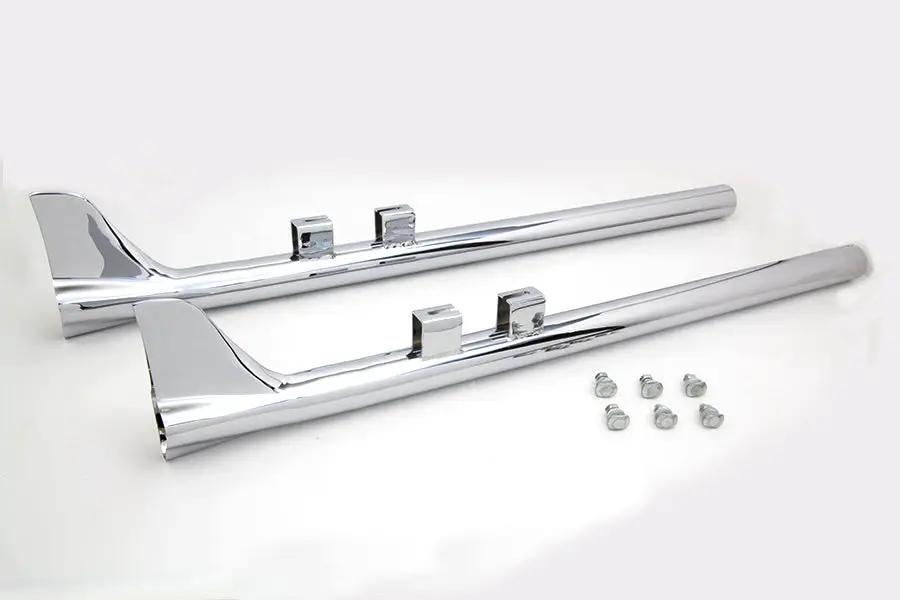 V-Twin 36 Inch Bronx Straight Tail Set Chrome for Harley Davidson FLT Models by V-Twin