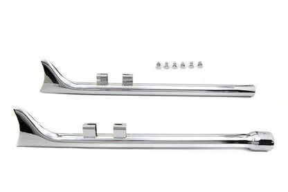 V-Twin M8 33 Inch Straight Fishtail Exhaust Extension Set in Chrome by V-Twin
