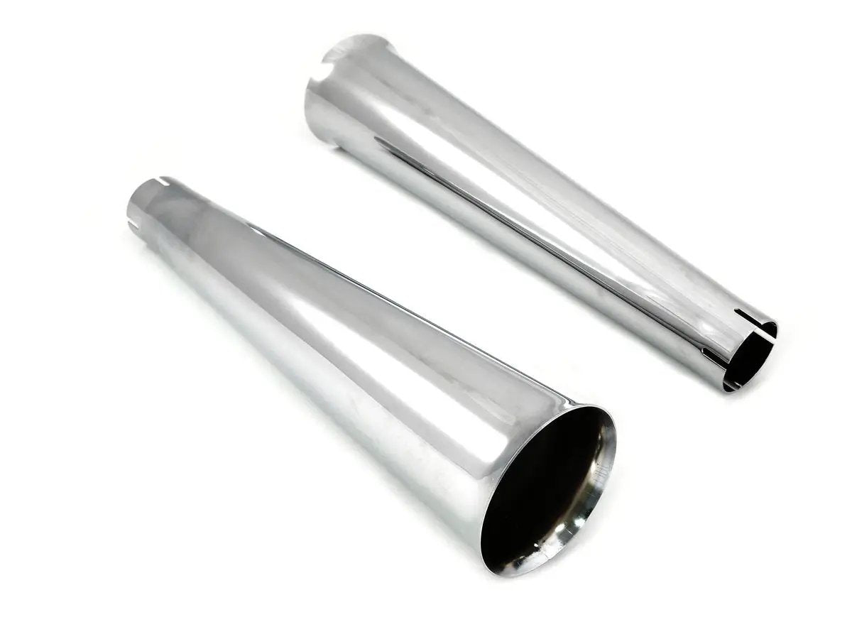 V-Twin Chrome Megaphone Tip Set for Harley Davidson FL Models (Part #77440) by V-Twin